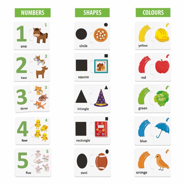 Juego Didáctico Pluzzle táctiles Formas y Colores Para Niños