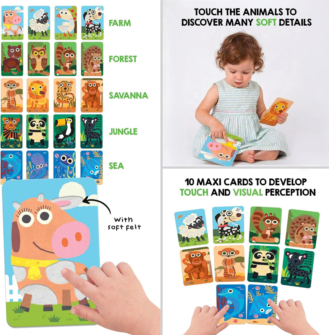 Juego Didáctico 10 Tarjetas Táctiles Texturas Para Niños