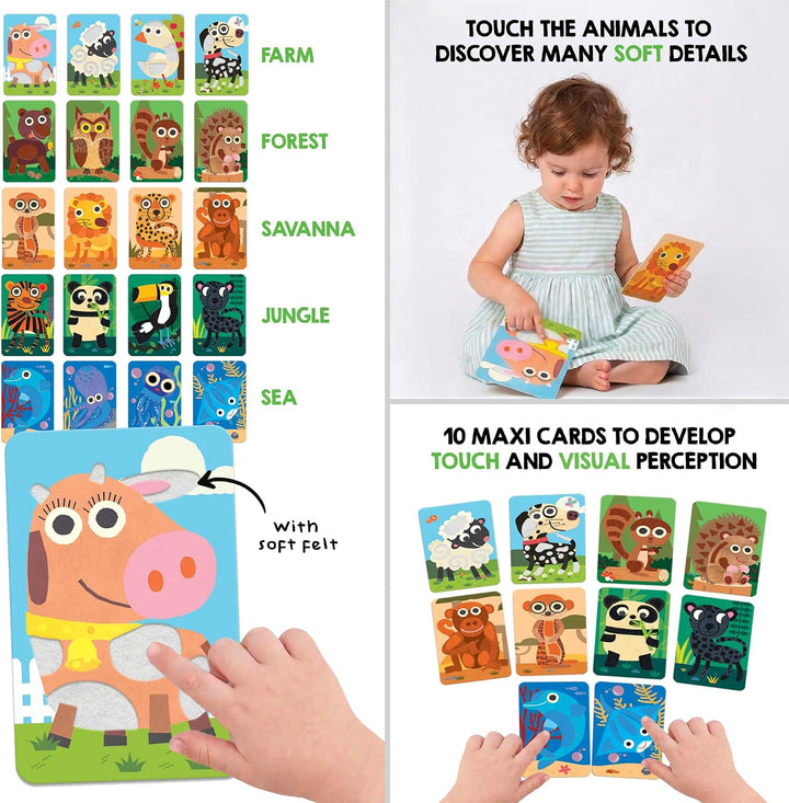Juego Didáctico 10 Tarjetas Táctiles Texturas Para Niños