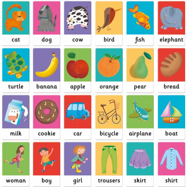 Juego Didáctico Flashcards Montessori Baby English Para Niños