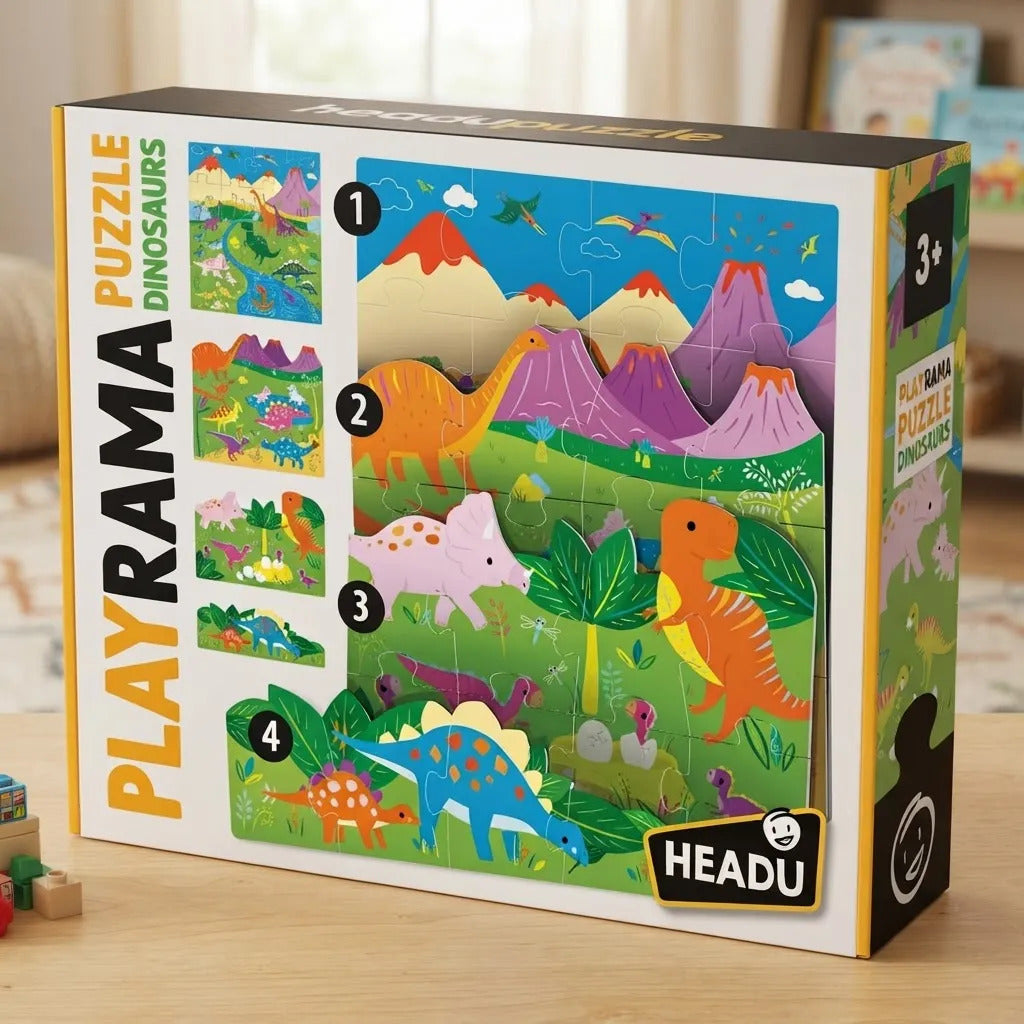 Rompecabezas Educativo Dinosaurio progresivos Para Niños