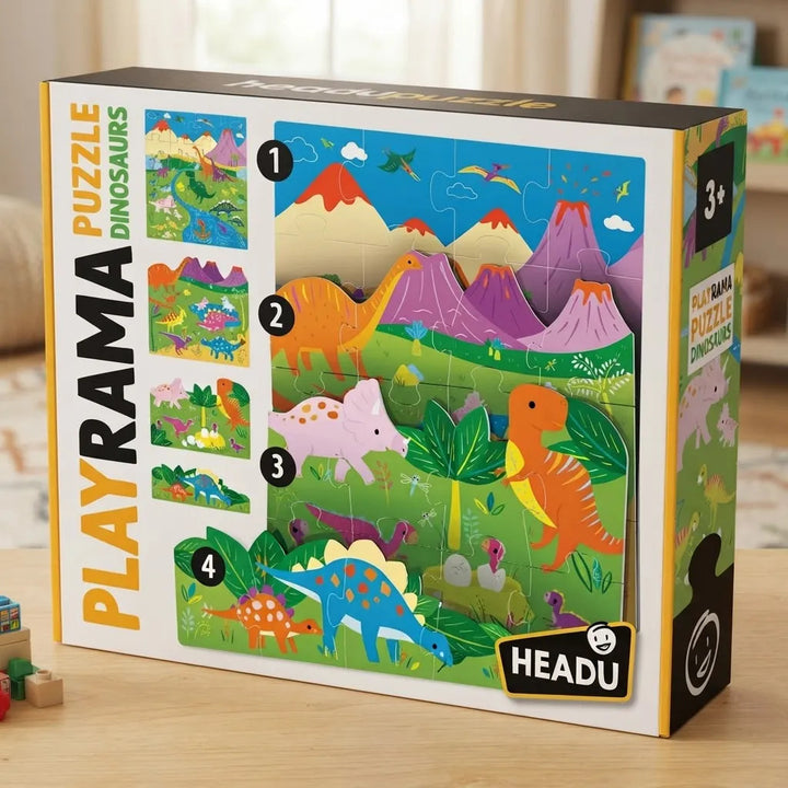 Rompecabezas Educativo Dinosaurio progresivos Para Niños
