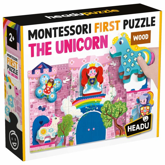 Juego Didáctico Puzzle Unicornio Montessori De Madera Para Niños