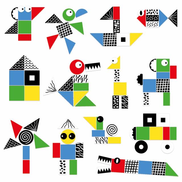 Juego Didáctico 28 Figuras Para Crear Para Niños