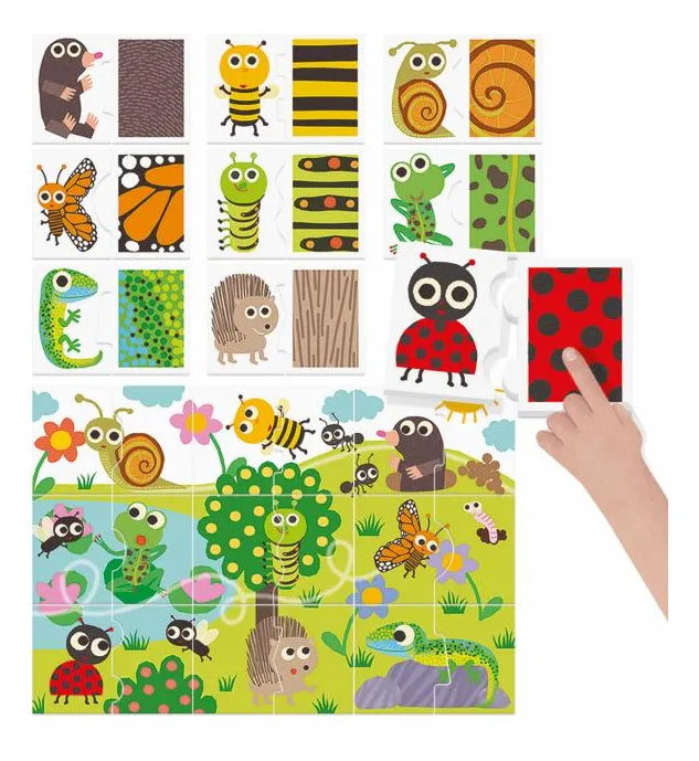 Juego Didáctico Montessori Doble Cara Táctiles Animales Para Niños