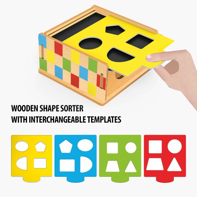 Juego Clasificador de Formas Montessori de Madera Para Niños