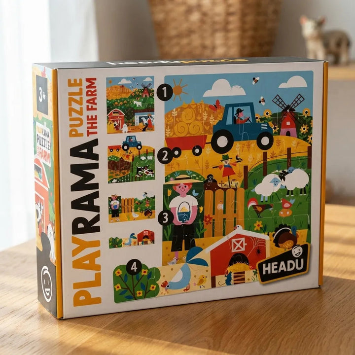 Juego Didactico 4 Rompecabezas La granja Para Niños