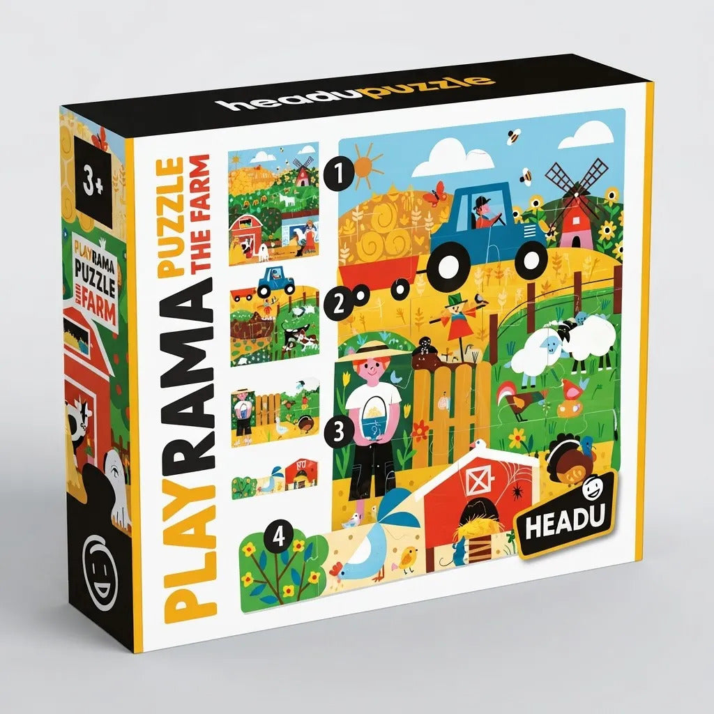 Juego Didactico 4 Rompecabezas La granja Para Niños