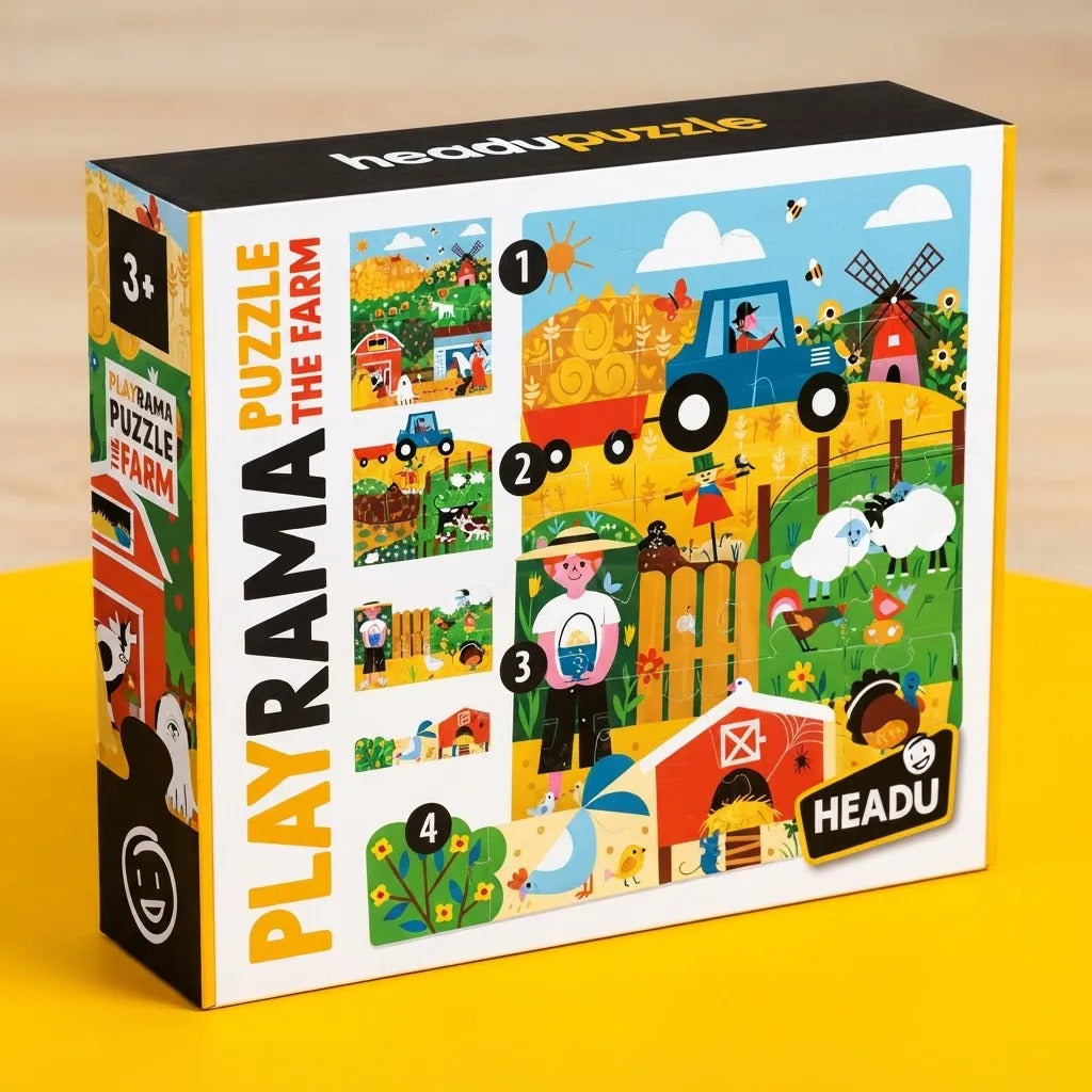 Juego Didactico 4 Rompecabezas La granja Para Niños