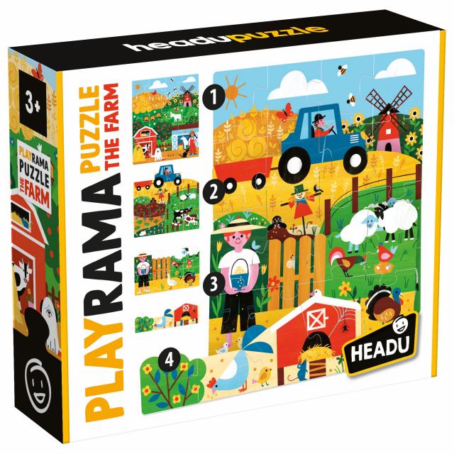 Juego Didactico 4 Rompecabezas La granja Para Niños