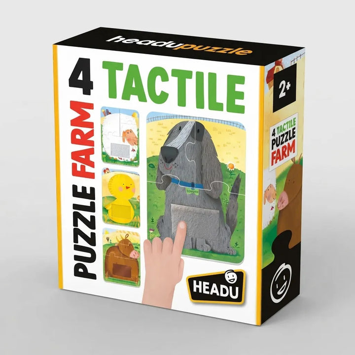 Juego Didáctico 4 Rompecabezas Táctil Granja Para Niños