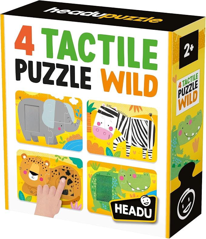 Juego Didáctico 4 Rompecabezas Táctil Granja Para Niños