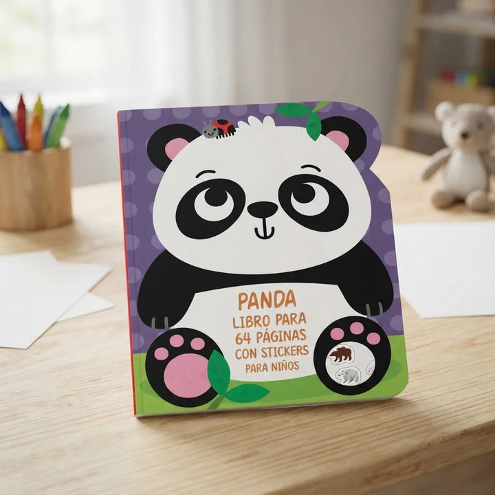 Libro para Colorear Panda 64 Páginas con Stickers Lexus Para Niños