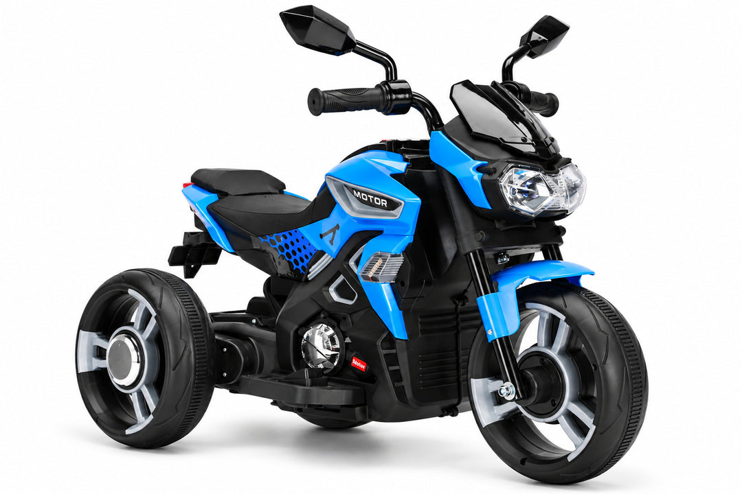 Moto Eléctrica Deportiva 6v Sonidos Y Luces Azul Niños