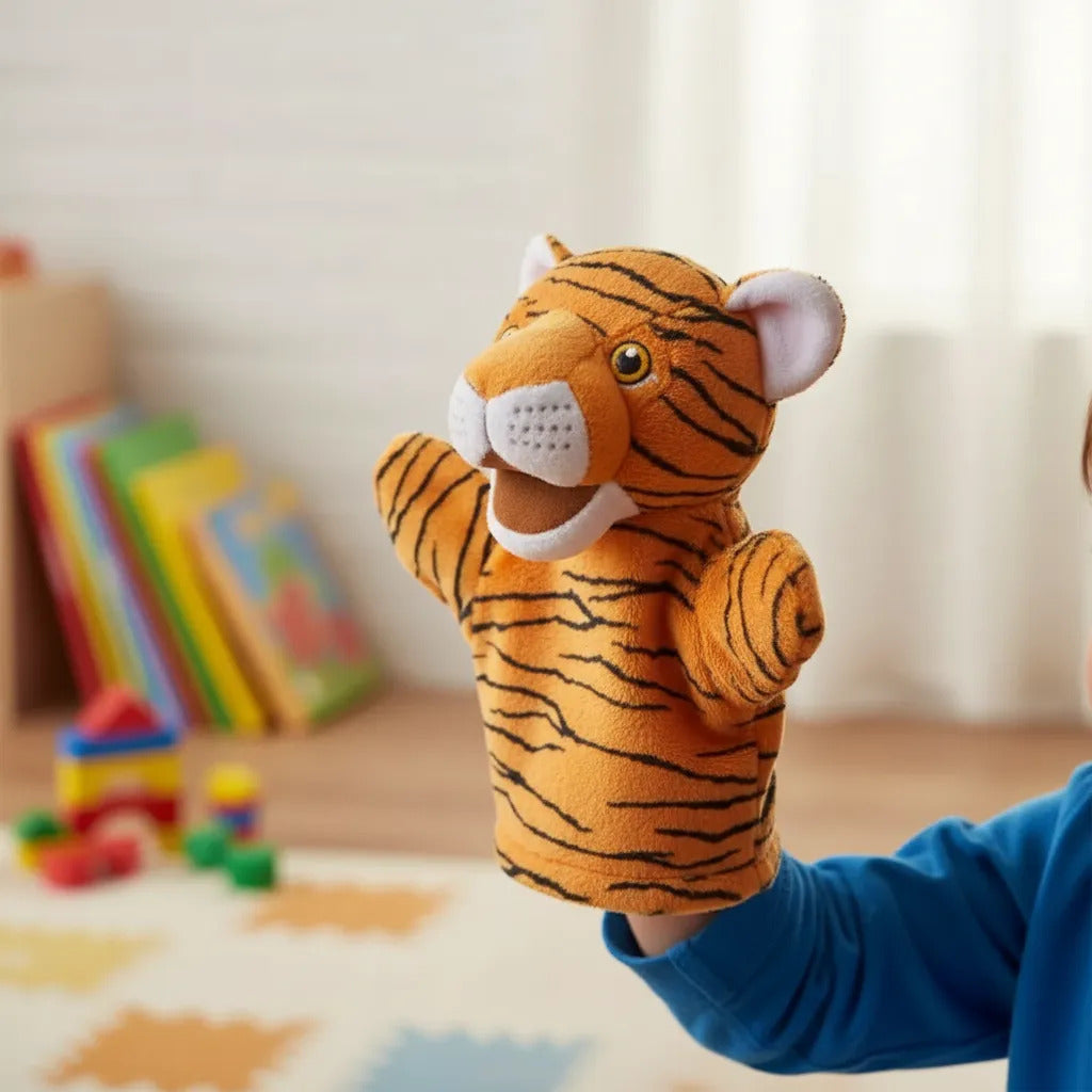 Títere Educativo Interactivo Estimulación Tigre Para Niños