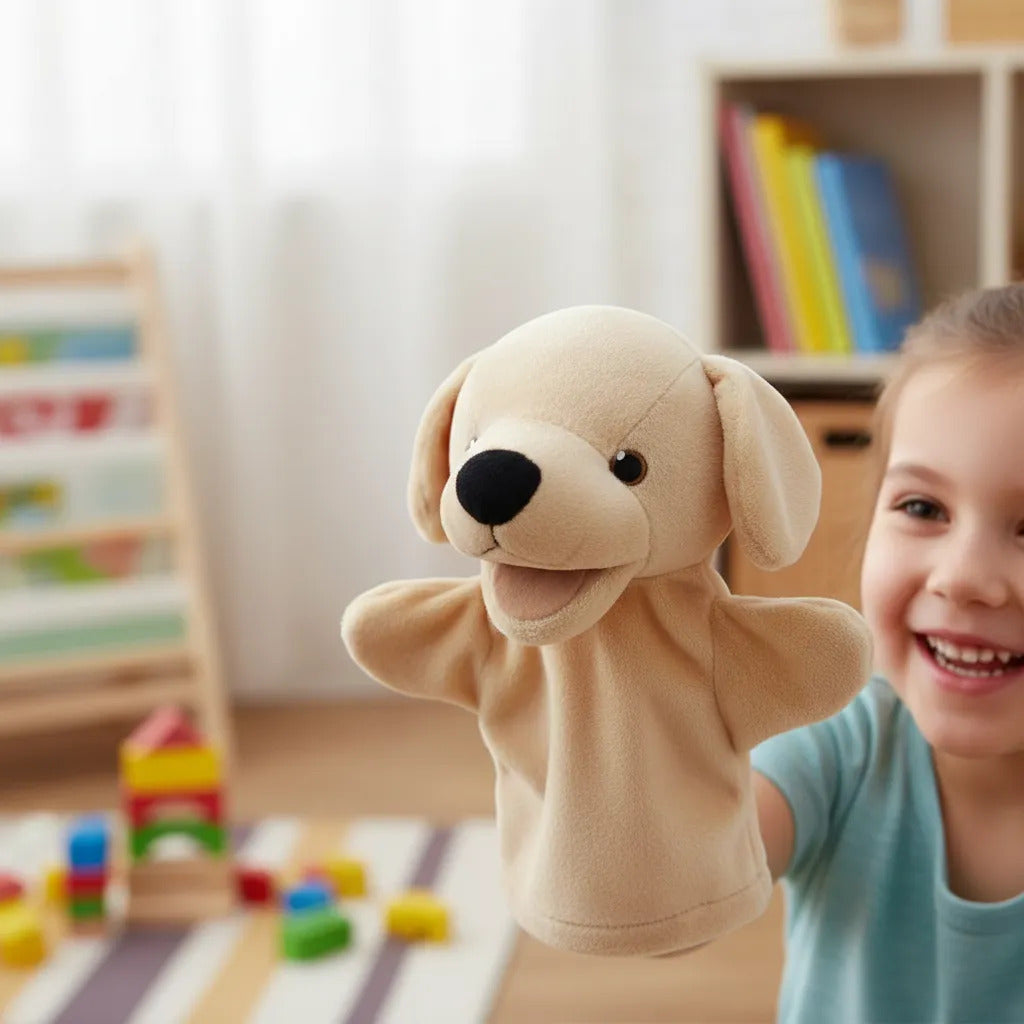 Titere De peluche perro labrador para Niños