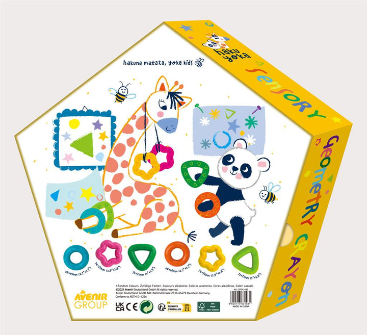 Crayones de Cera Geométricos 6 Piezas Para Niños