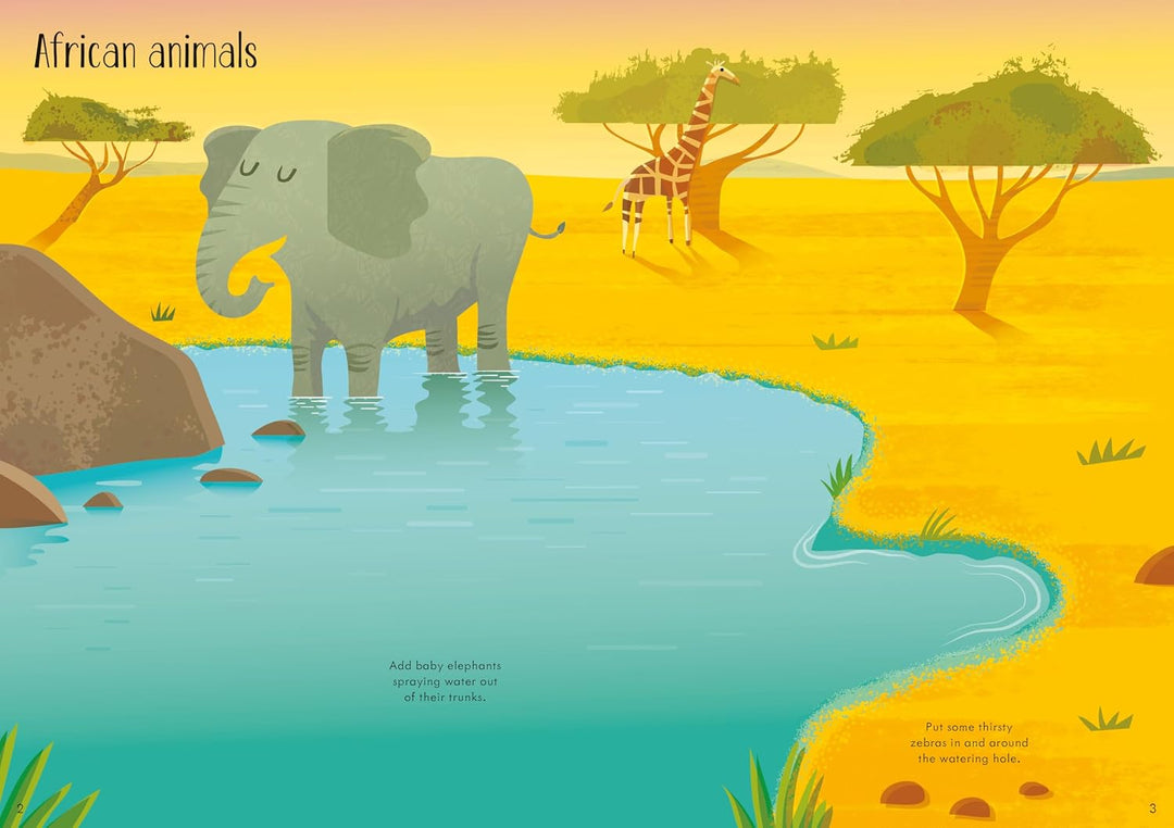 Libro Didáctico  Stickers  Animales De La Selva Para Niños