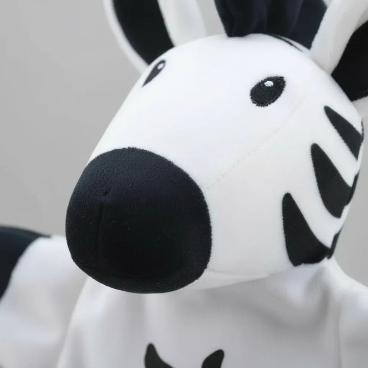Juguete Títere Zebra Contraste Blanco Y Negro Para Bebés