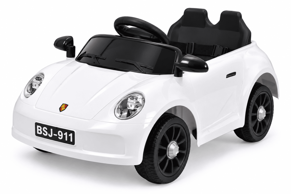 Carro Montable Tipo Porsche Sonidos Y Luces Blanco Niños