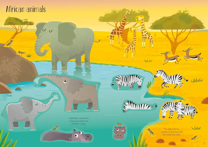 Libro Didáctico  Stickers  Animales De La Selva Para Niños