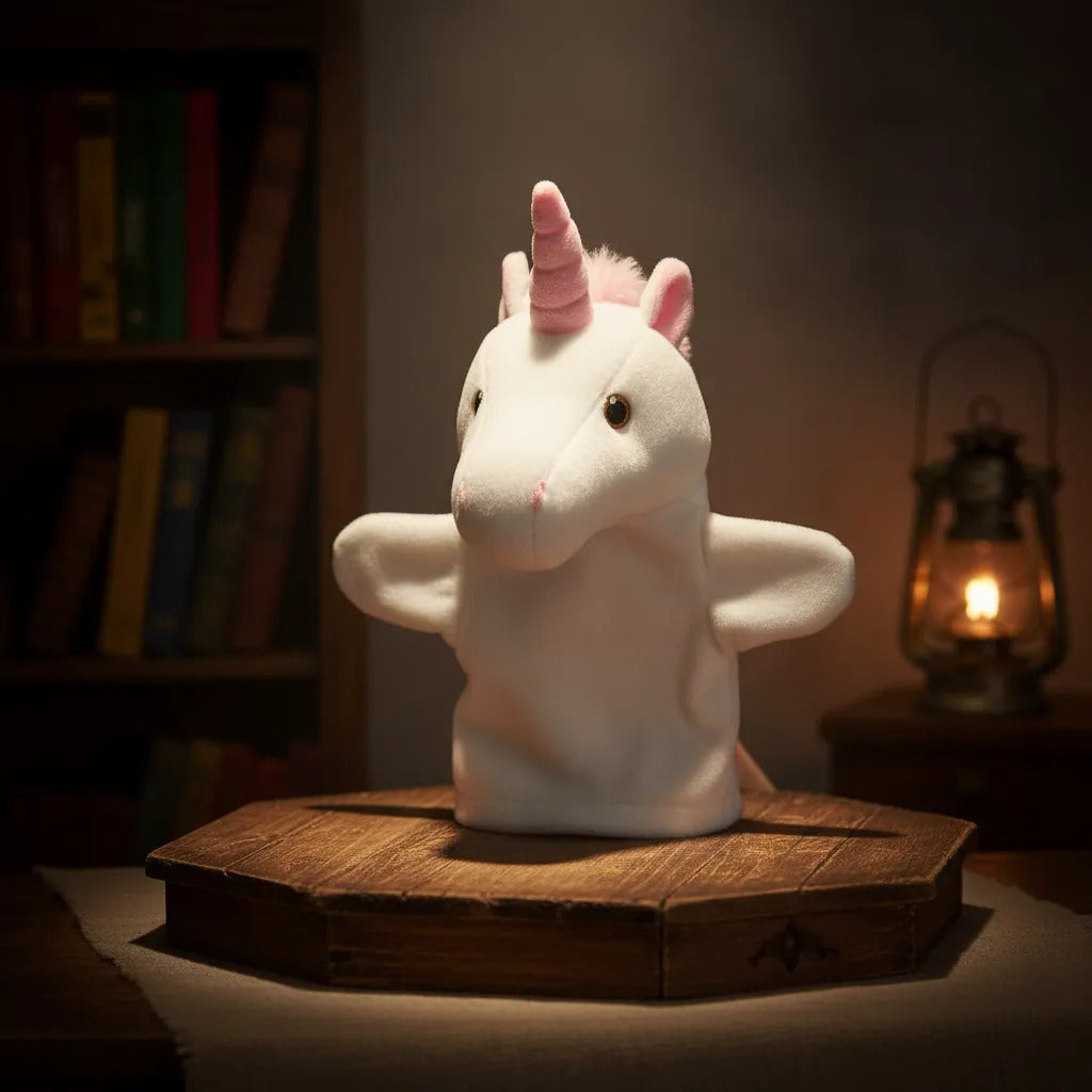 Títere Didáctico De Peluche Unicornio Para Niños
