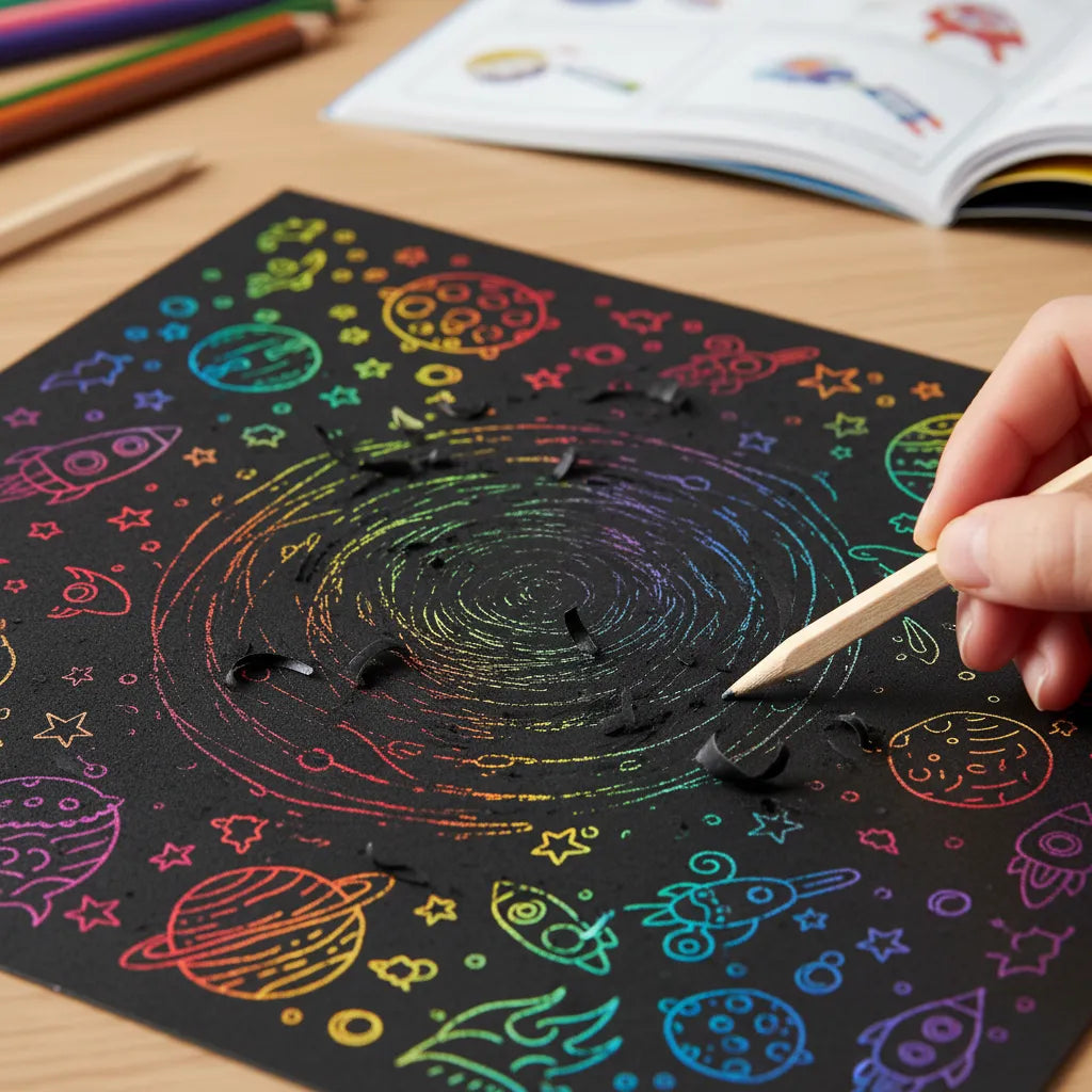 Set De Arte y Manualidades Para Raspar El Espacio