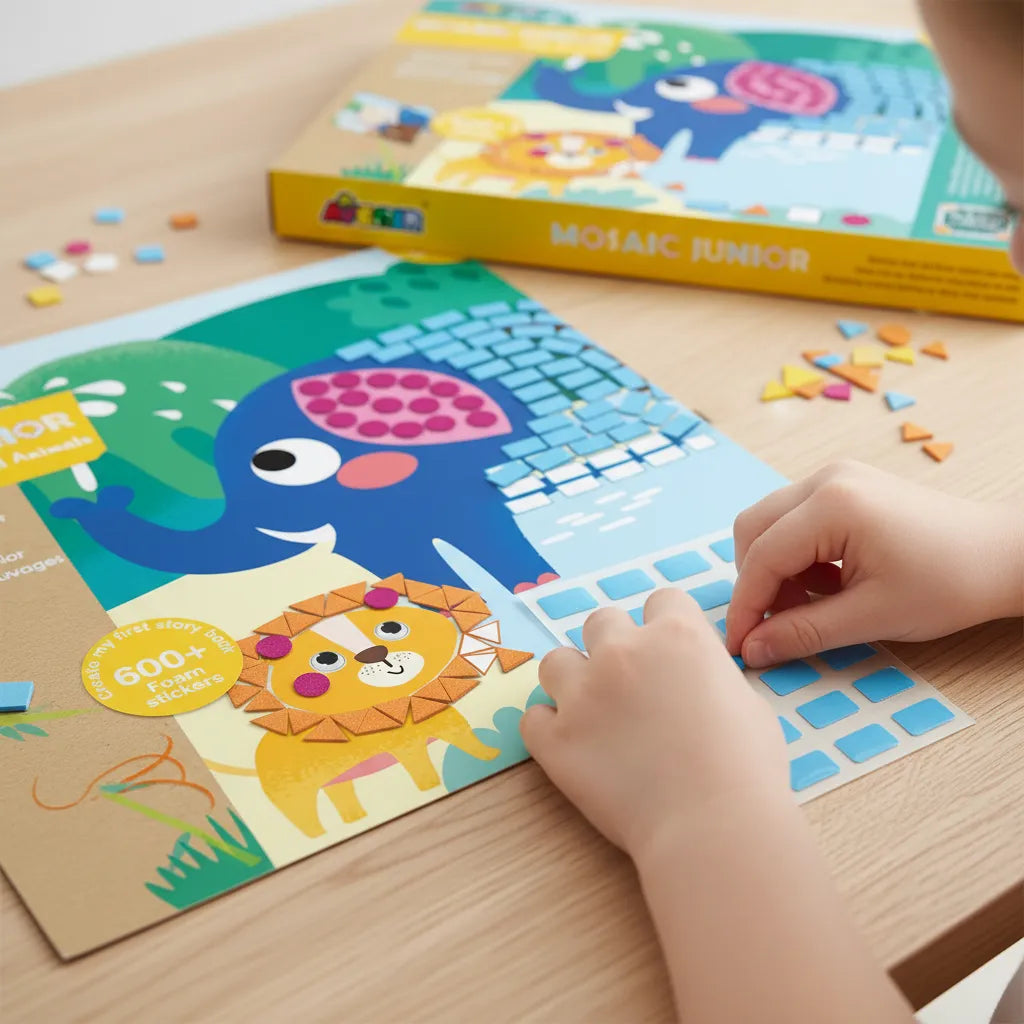 Set De Arte y Manualidades Mosaico Con Stickers Animales