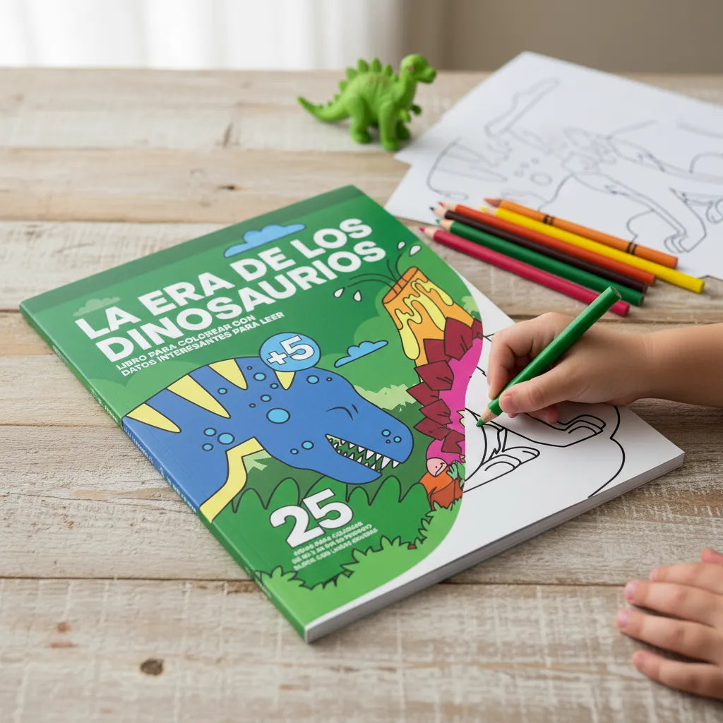 Libro Para Colorear Era Dinosaurios Para Niños