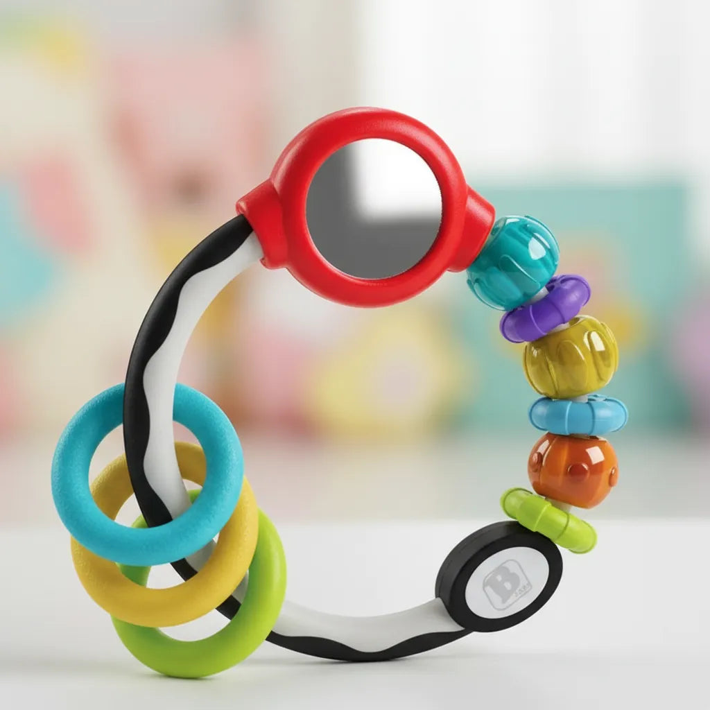 Juguete Sonajero Sensorial Espejo Y Aros Bebés