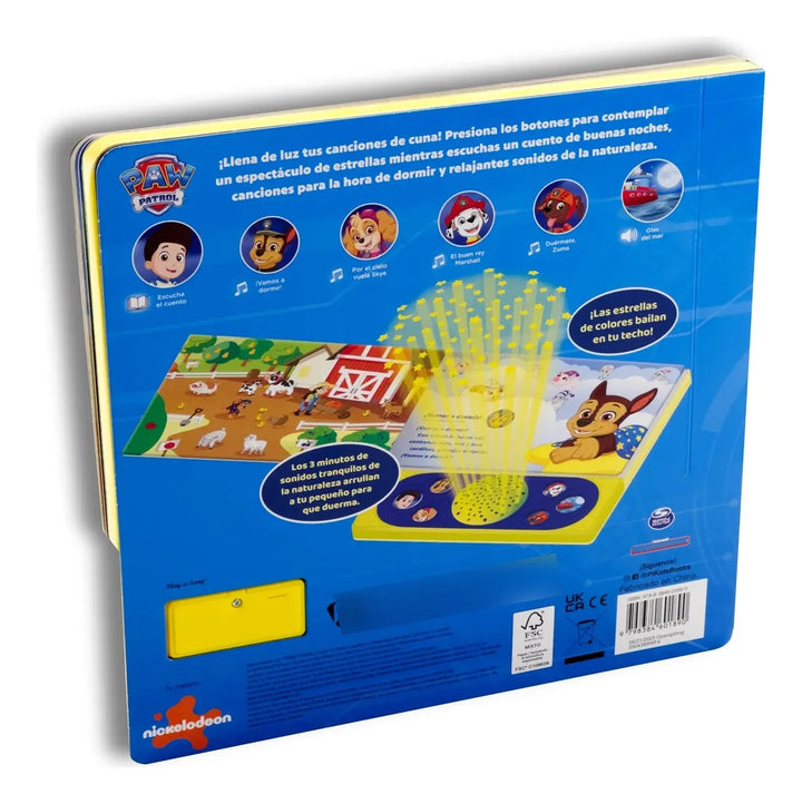 Libro Proyector Paw Patrol Canciones Para Dormir Para Niños