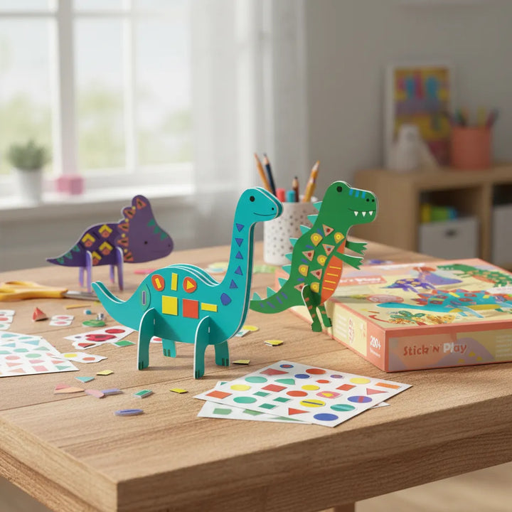 Set De Arte Y Manualidades Dinosaurios Con Stickers