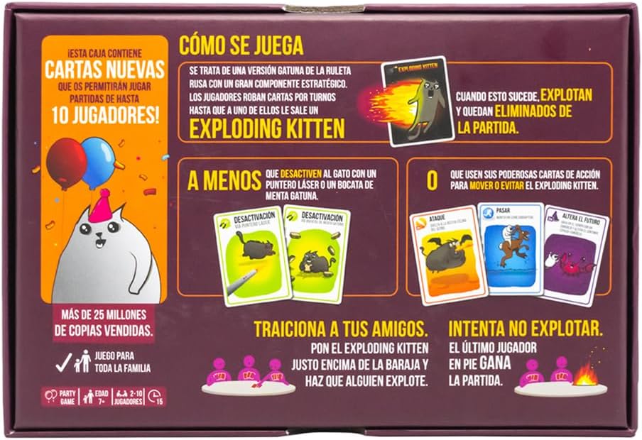 Juego De Mesa Exploding Kittens Party Pack Original Niños