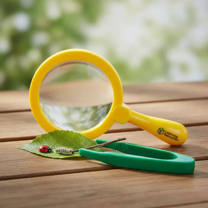 Juego Pinza Sensorial y Lupa azul Para Niños niñas