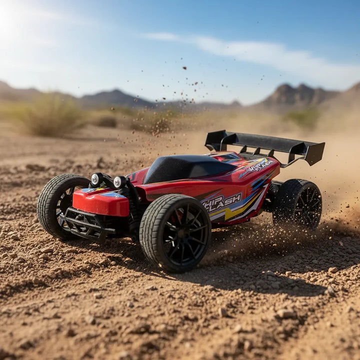 Carro A Control Whip Flash Buggy Rojo Para Niños Y Adultos