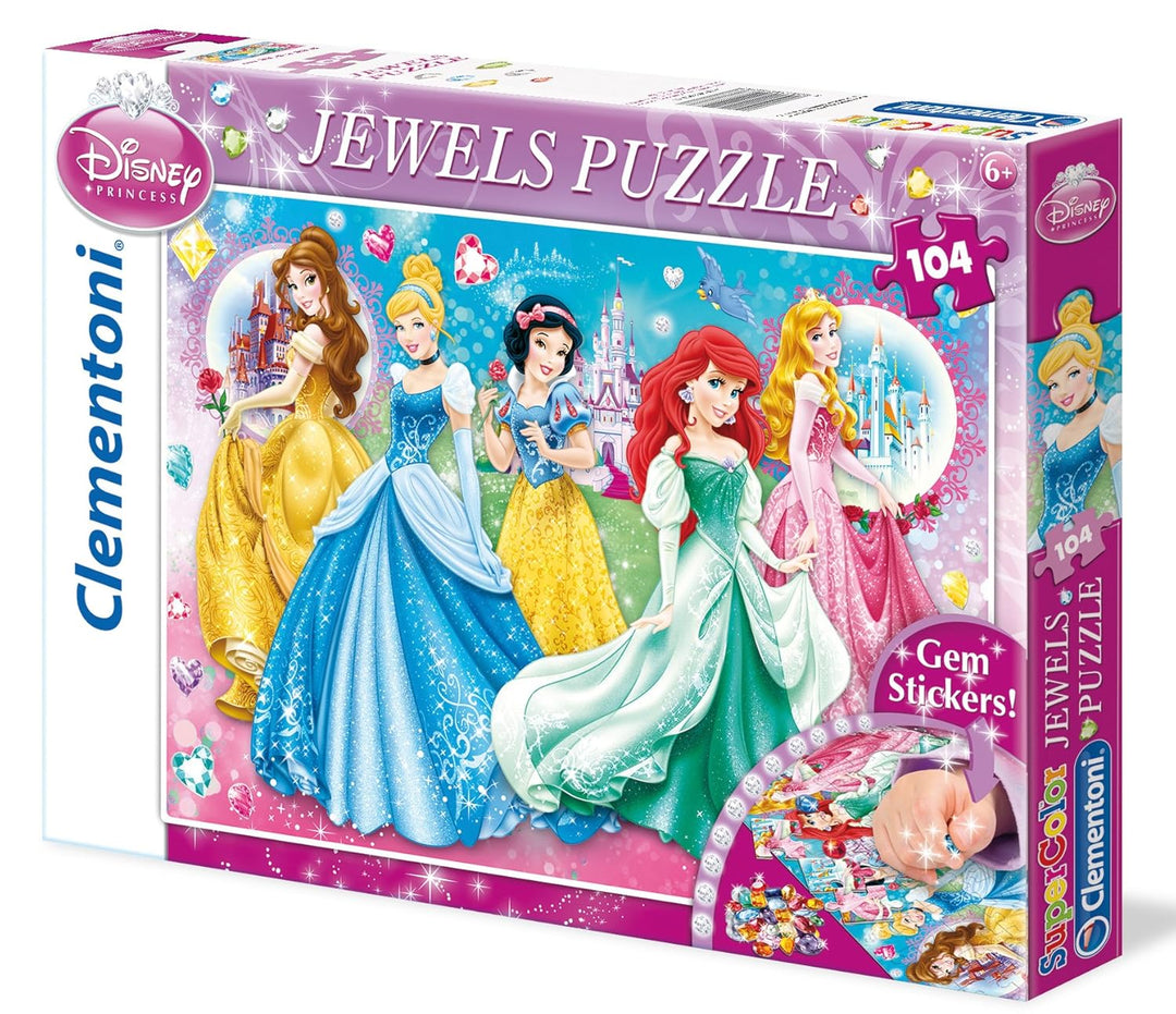 Rompecabezas 104 Piezas Princesas Con Gemas