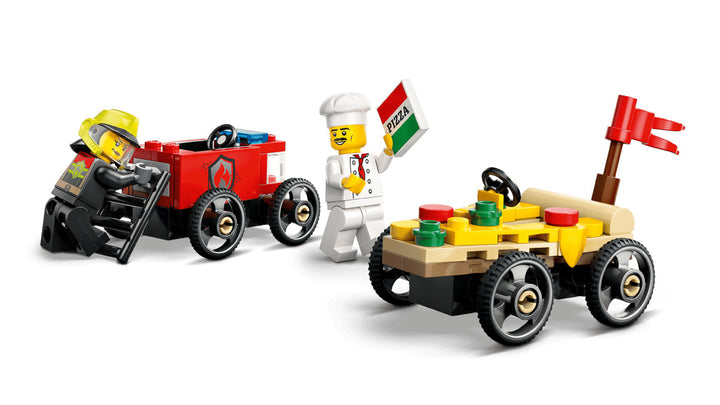 Juego Lego Original City Pizza Vs Camión De Bomberos Niños