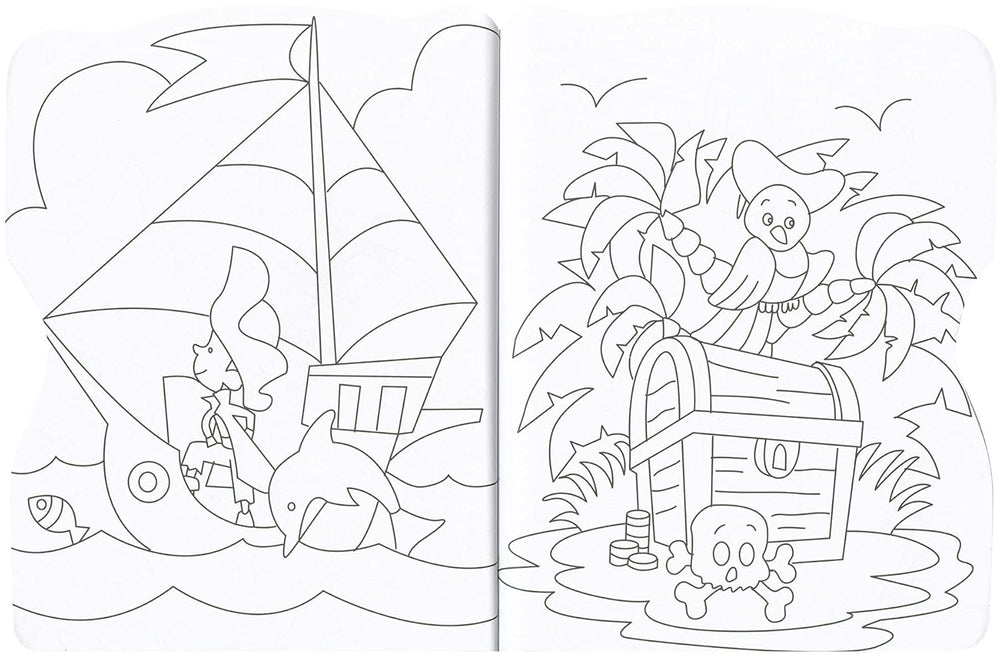 Libro Para Colorear Los Piratas Con Stickers Para Niños