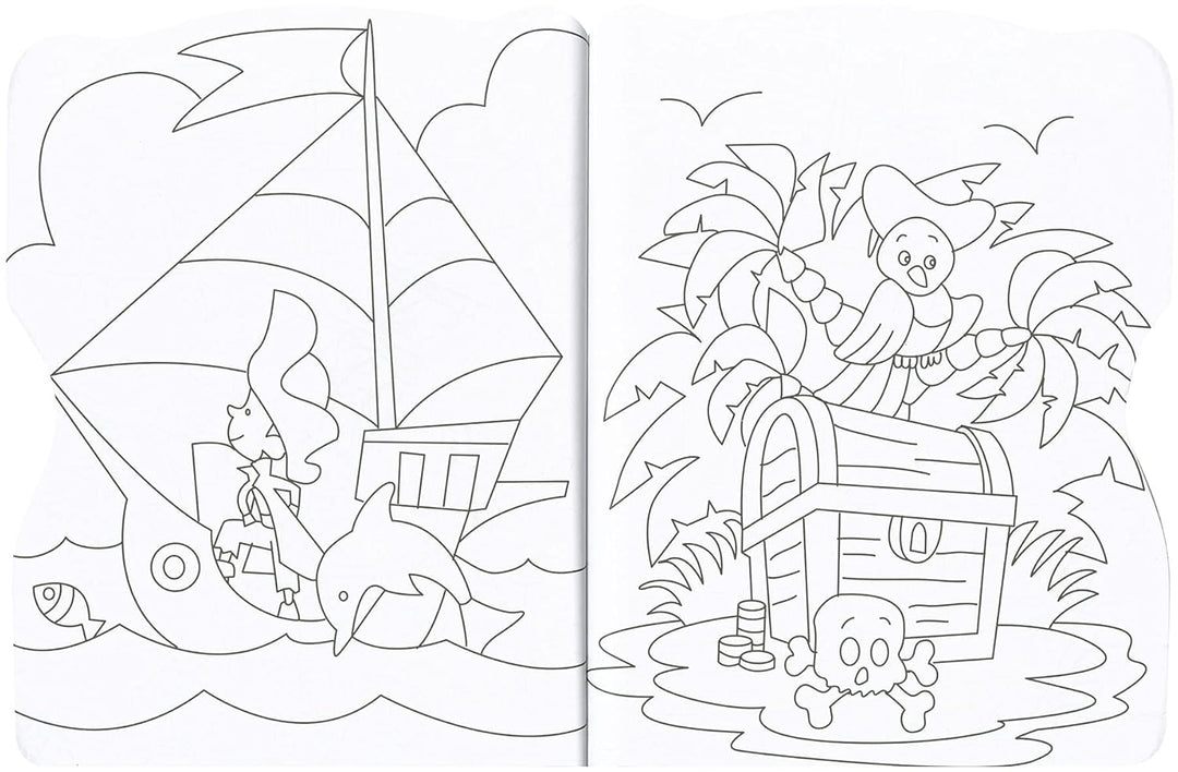Libro Para Colorear Los Piratas Con Stickers Para Niños