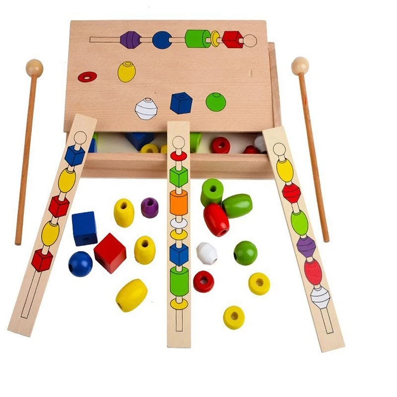 Juego Didáctico De Cuentas Figuras  Para Niños