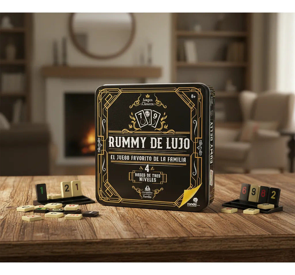 Juego De Mesa Rummy De Lujo Lata Para Niños