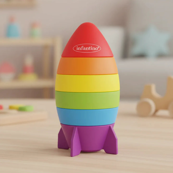 Juego Cohete Para Apilar Formas Niños