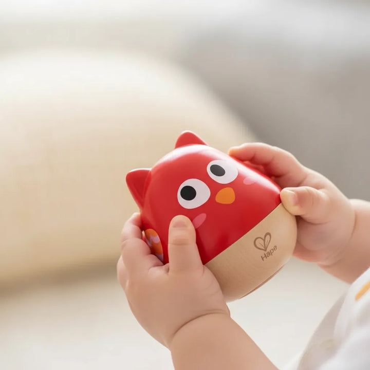Juguete Sonajero Búho Sonido Suave Hape Para Niños
