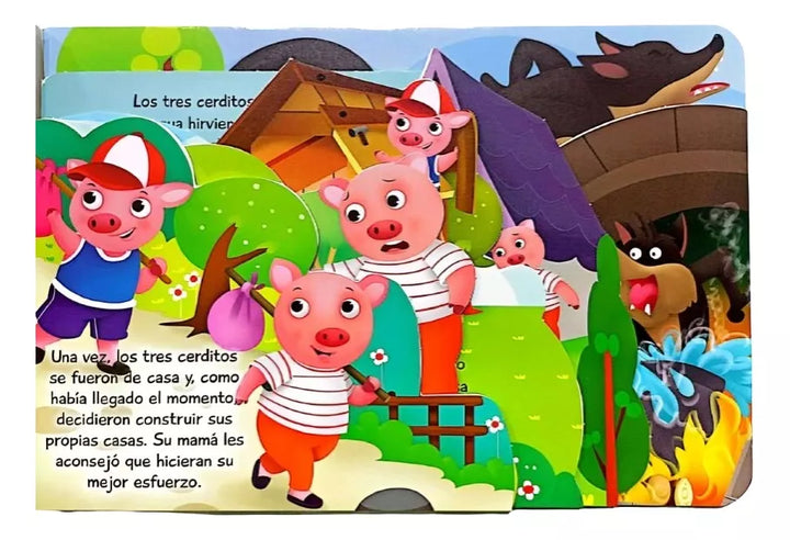 Libro Infantil los Tres Cerditos alto relieve para Niños