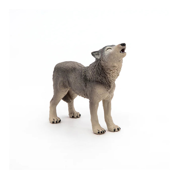 Figura Coleccionable Lobo Aullando Pintados A Mano Papo