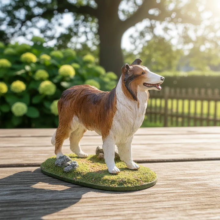 Figura Perro Collie Pintado a Mano