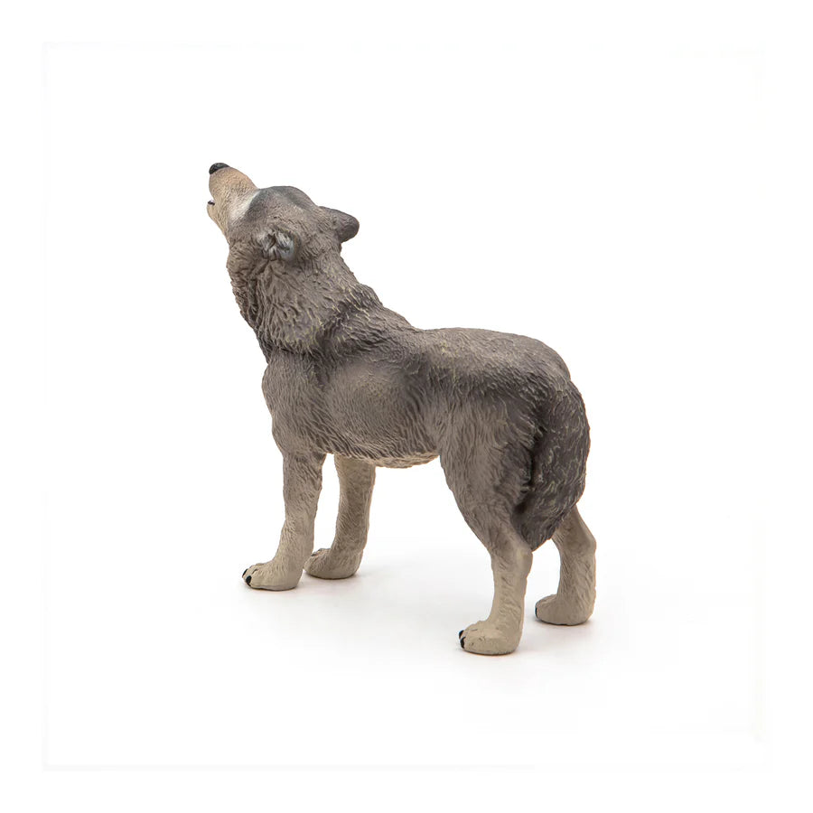 Figura Coleccionable Lobo Aullando Pintados A Mano Papo