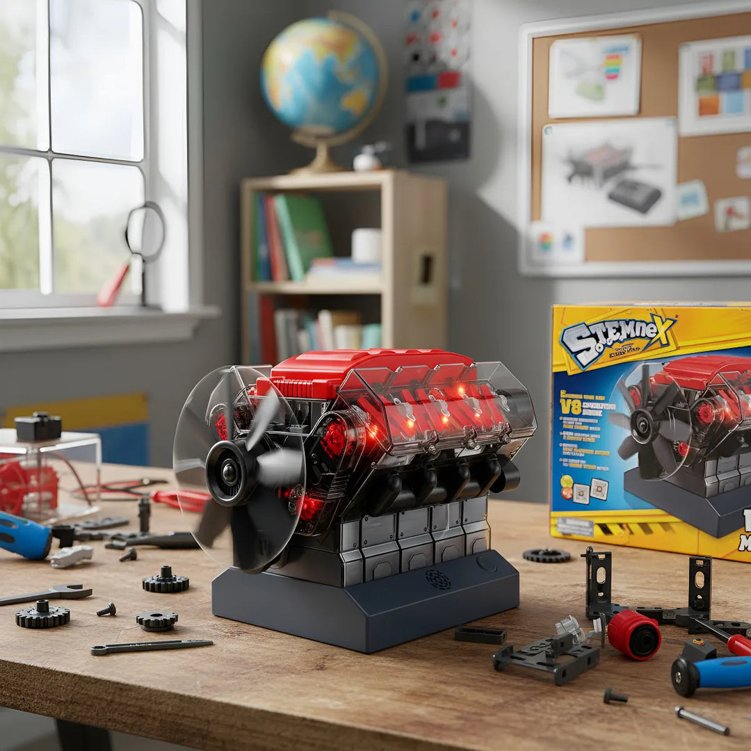 Experimento STEM Motor Modelo V8 para Niños