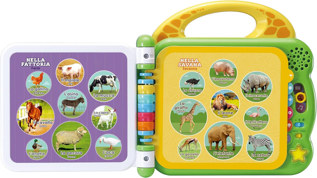 Juguete Libro Bilingüe De Animales Para Niños