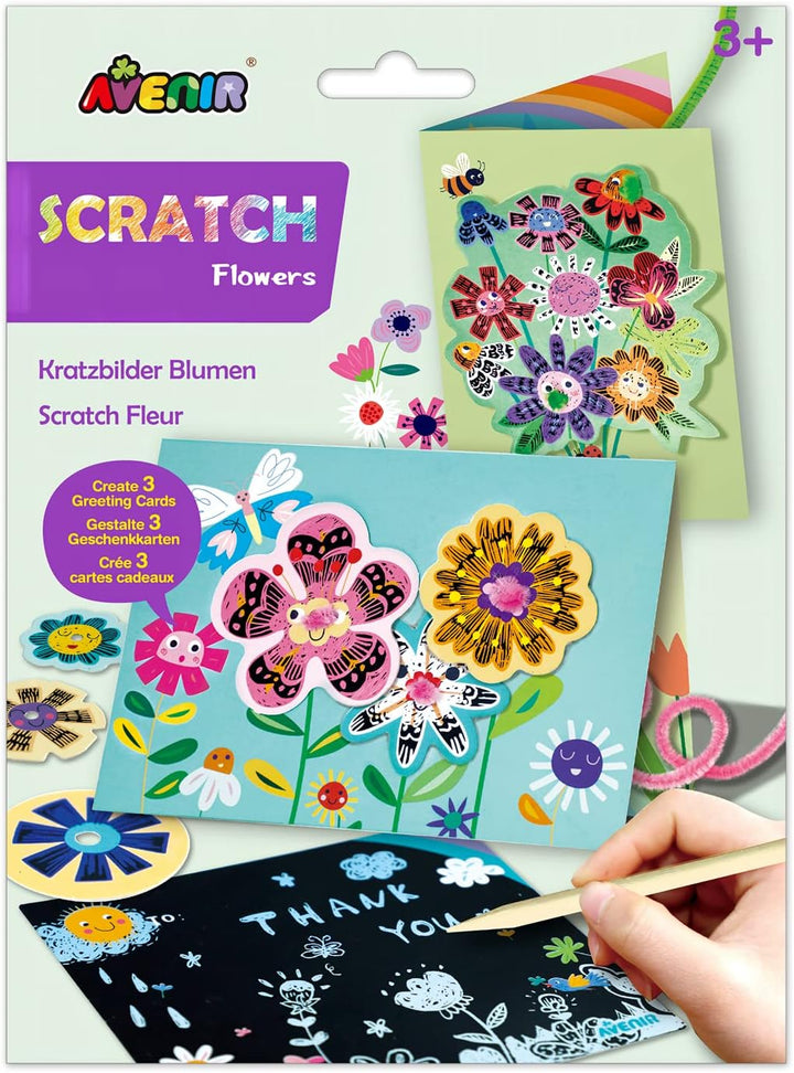 Juego Tarjetas Floral Para Raspar Niños